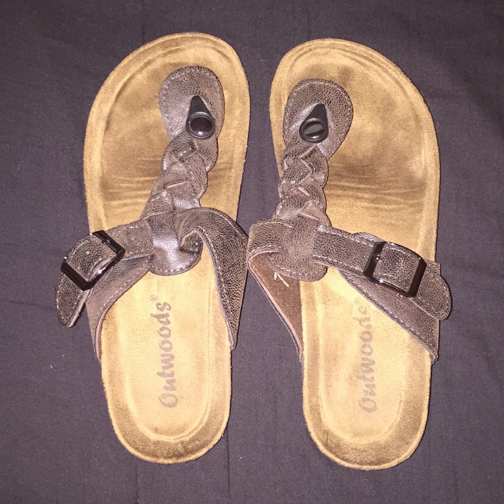 Outwoods Brown Braid Sandals